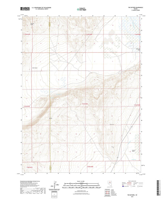 The Geysers Nevada US Topo Map Image