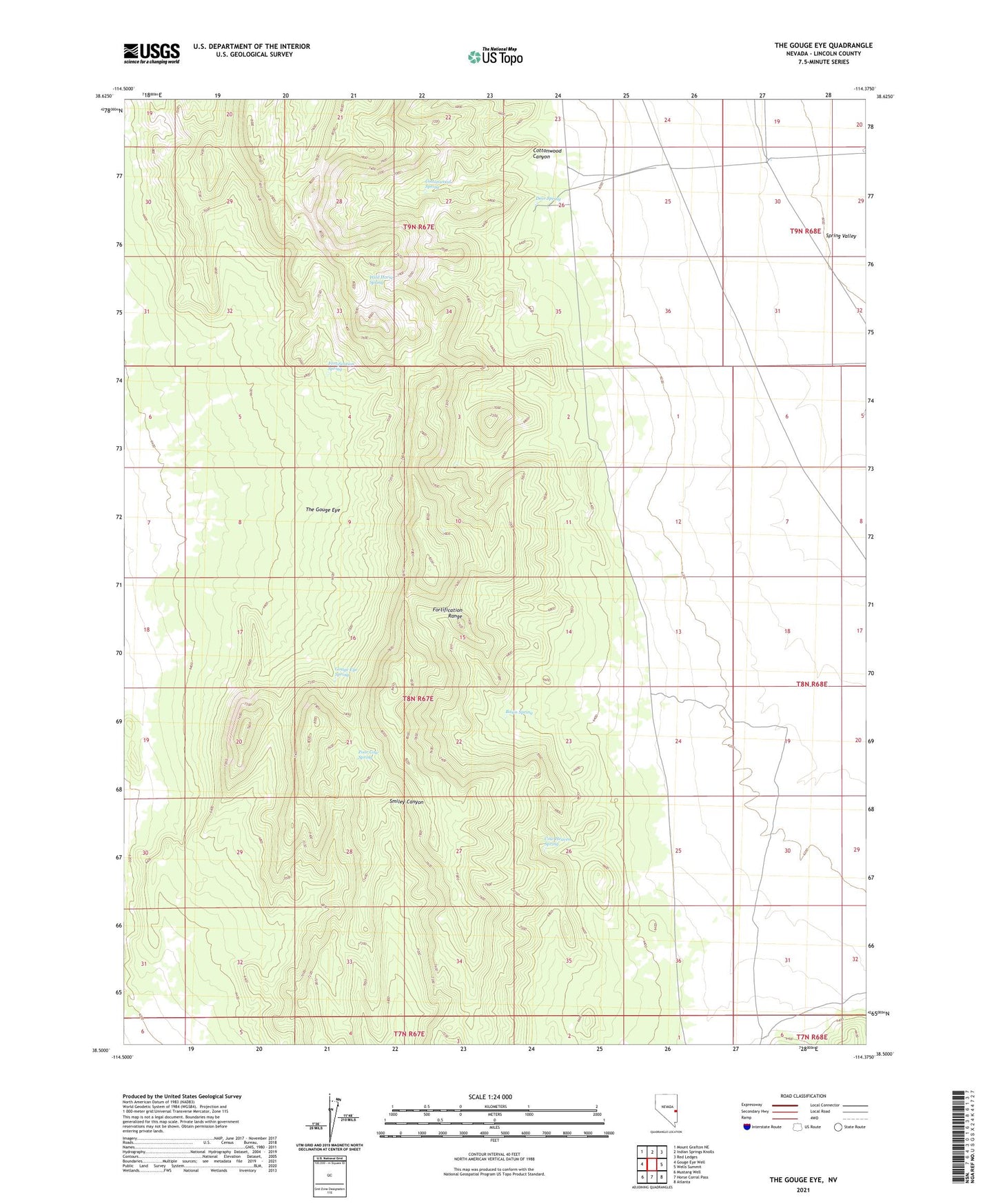 The Gouge Eye Nevada US Topo Map Image