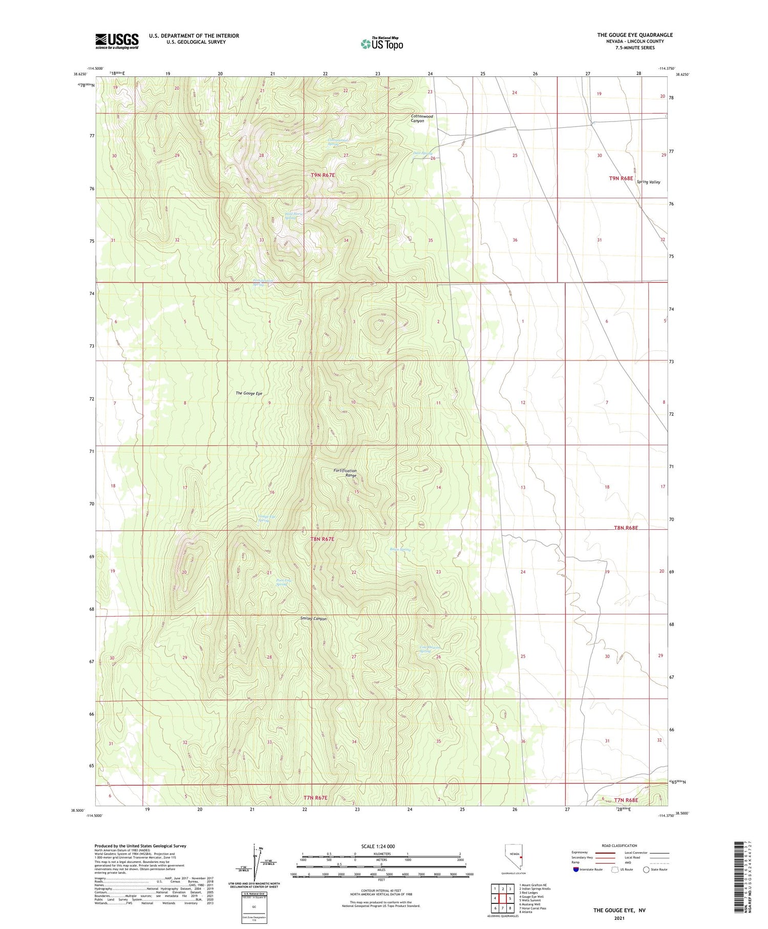 The Gouge Eye Nevada US Topo Map Image