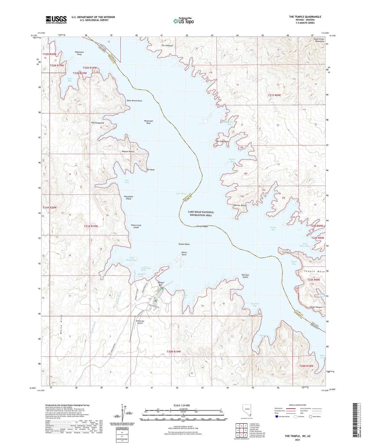 The Temple Nevada US Topo Map Image