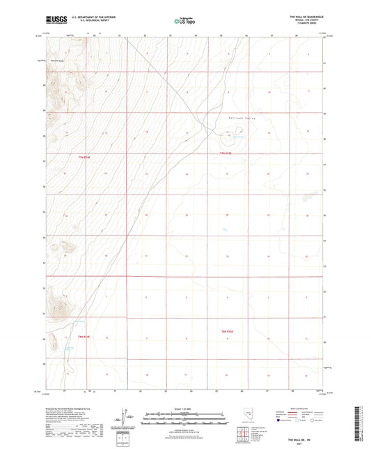 The Wall NE Nevada US Topo Map Image