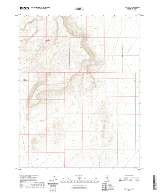 The Wall SW Nevada US Topo Map Image