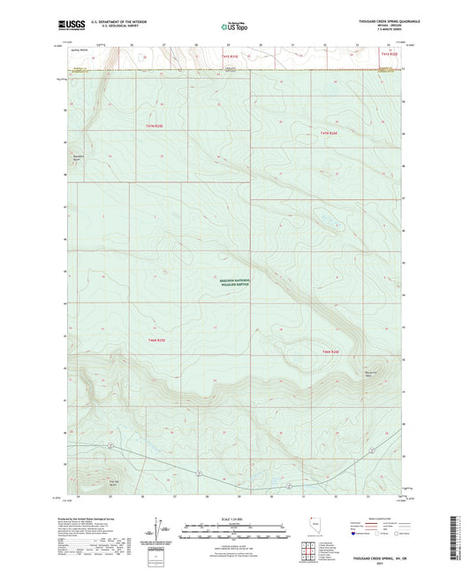 Thousand Creek Spring Nevada US Topo Map Image