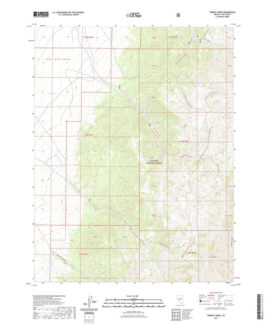 Tierney Creek Nevada US Topo Map Image