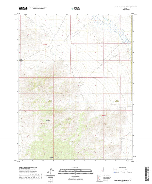 Timber Mountain Pass East Nevada US Topo Map Image