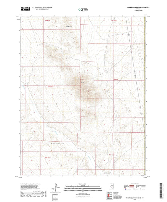 Timber Mountain Pass NE Nevada US Topo Map Image