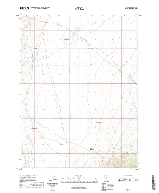 Tippett Nevada US Topo Map Image