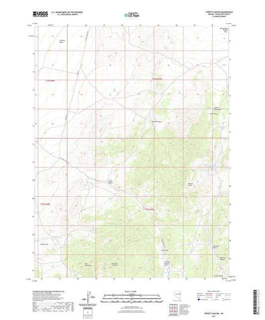 Tippett Canyon Nevada US Topo Map Image