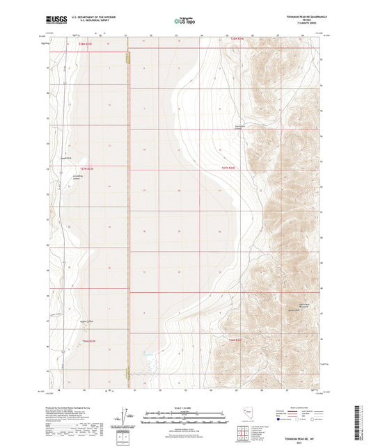 Tohakum Peak NE Nevada US Topo Map Image