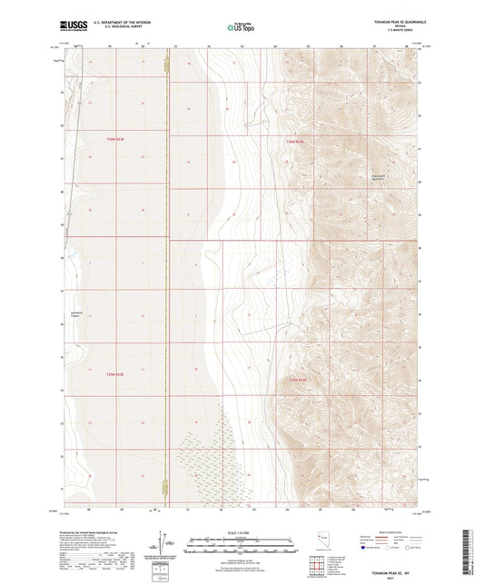 Tohakum Peak SE Nevada US Topo Map Image