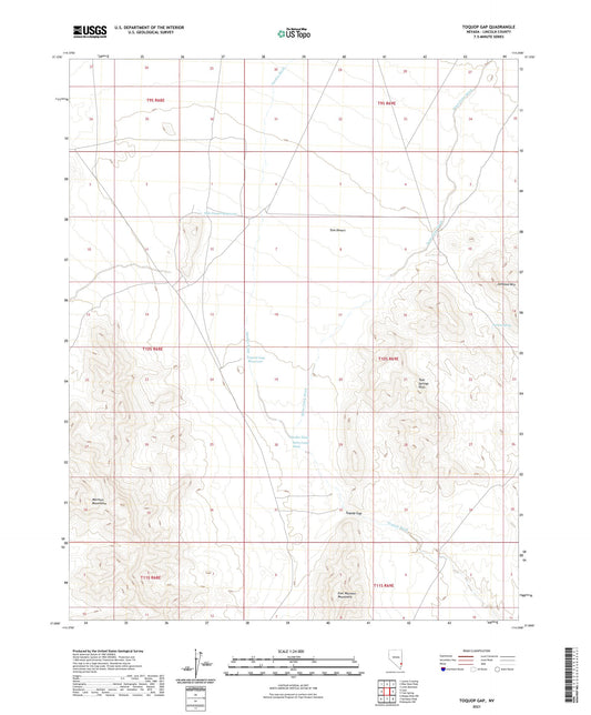 Toquop Gap Nevada US Topo Map Image