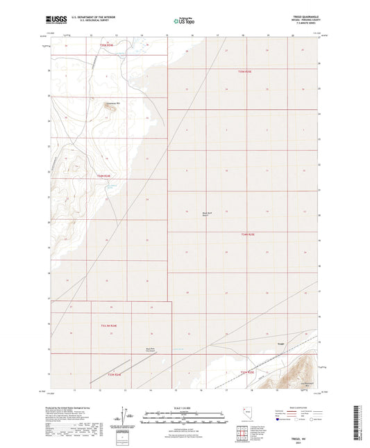 Trego Nevada US Topo Map Image