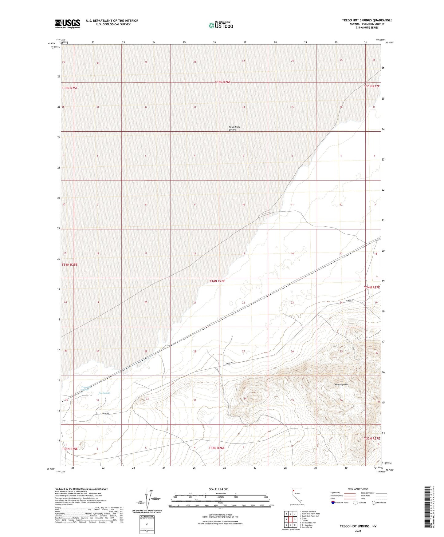 Trego Hot Springs Nevada US Topo Map Image