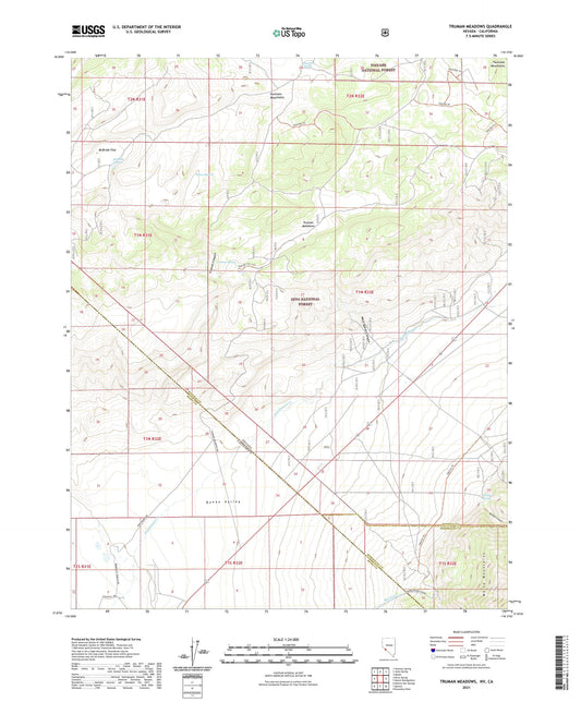 Truman Meadows Nevada US Topo Map Image