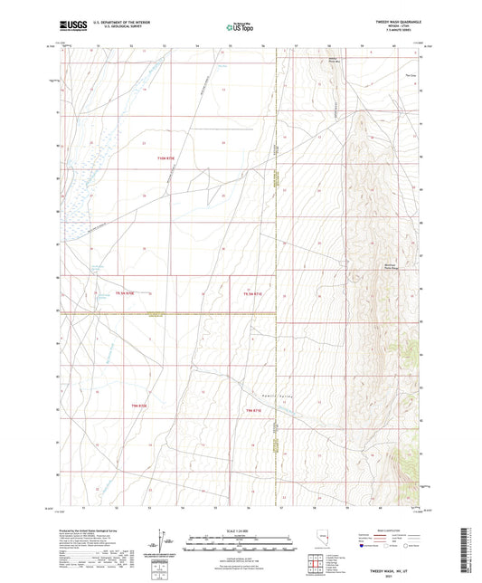 Tweedy Wash Nevada US Topo Map Image