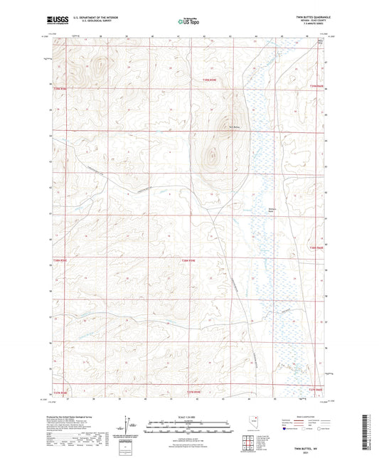 Twin Buttes Nevada US Topo Map Image