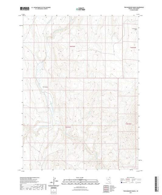 Twin Meadows Ranch Nevada US Topo Map Image