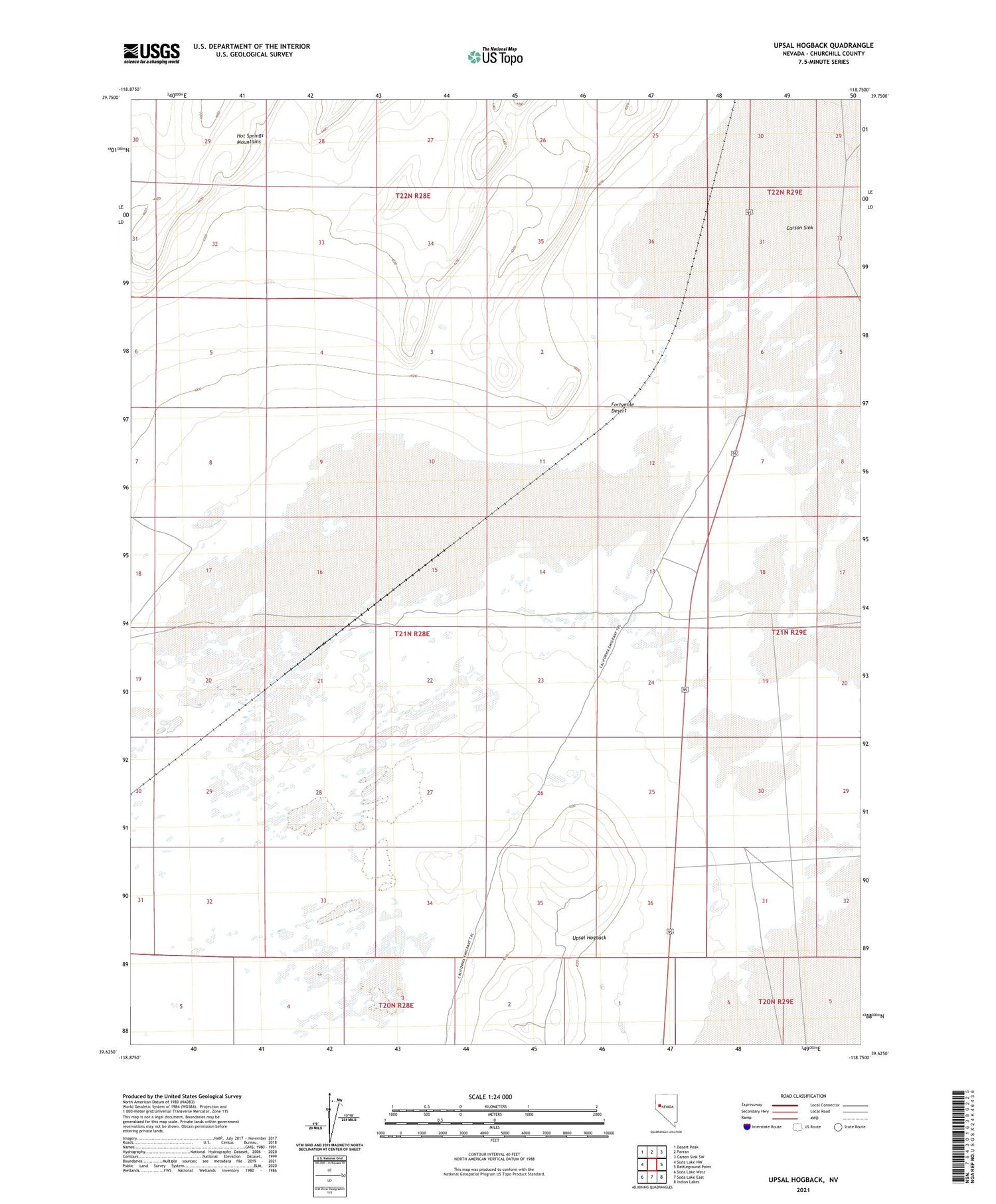 Upsal Hogback Nevada US Topo Map Image