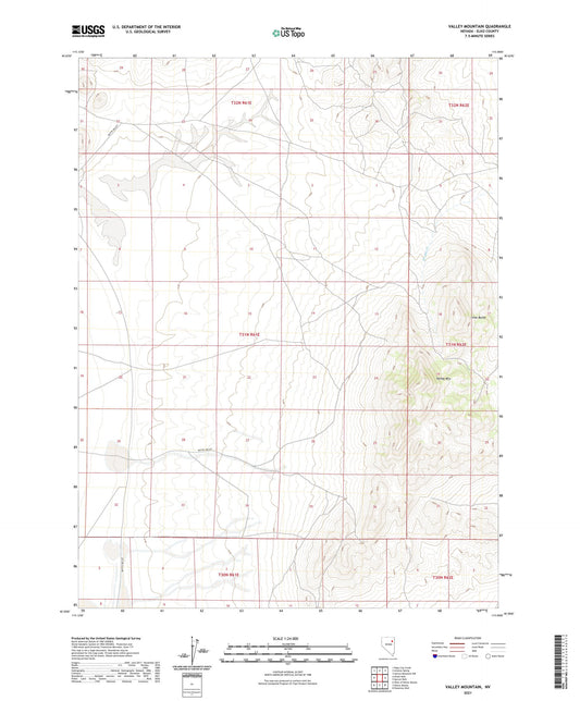 Valley Mountain Nevada US Topo Map Image