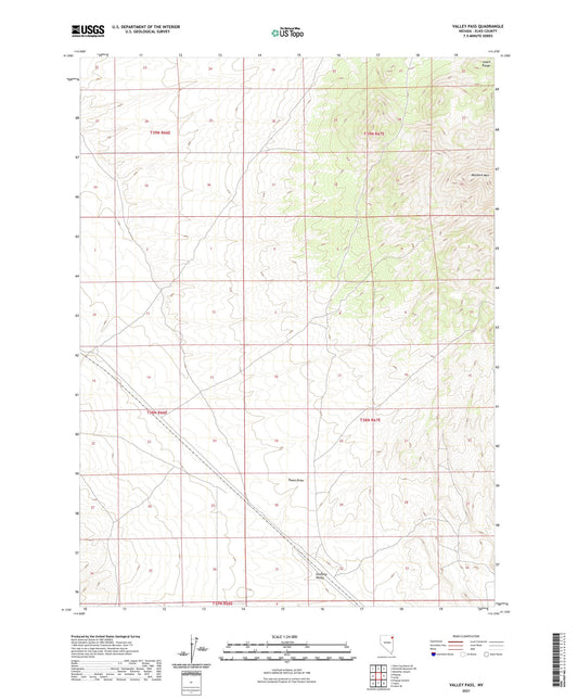 Valley Pass Nevada US Topo Map Image