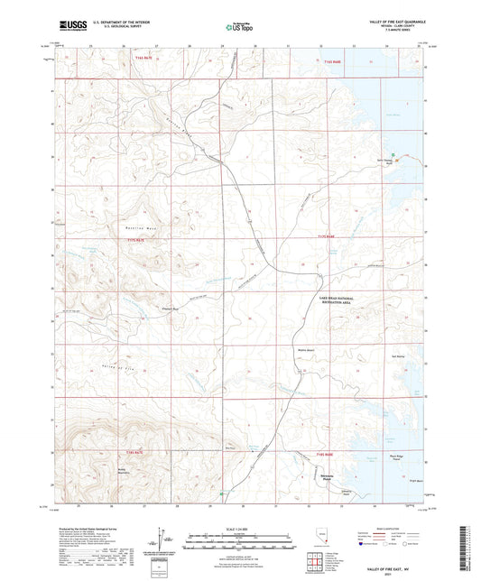 Valley of Fire East Nevada US Topo Map Image