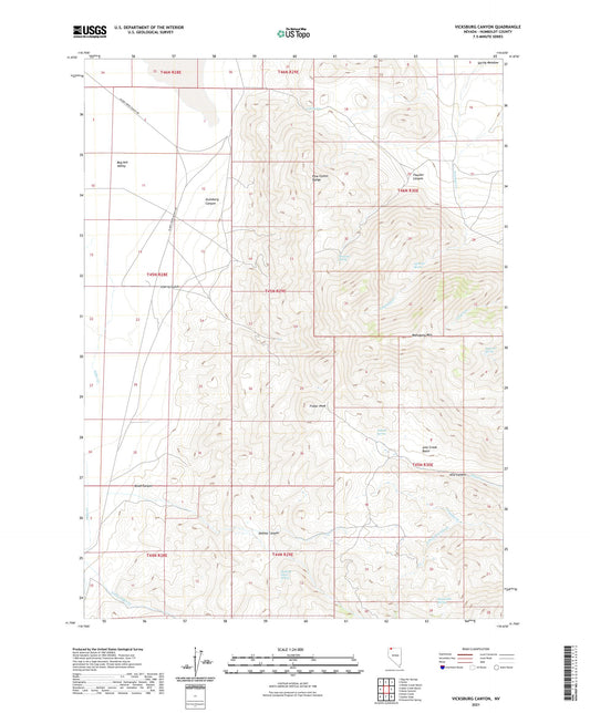Vicksburg Canyon Nevada US Topo Map Image