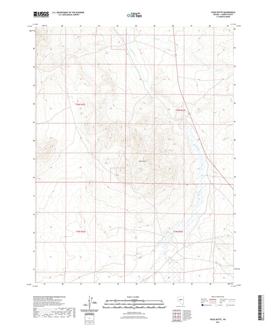Vigus Butte Nevada US Topo Map Image