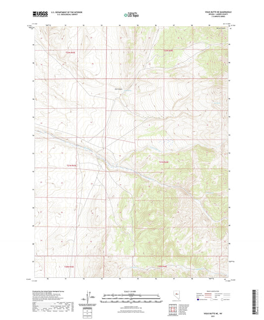 Vigus Butte NE Nevada US Topo Map Image