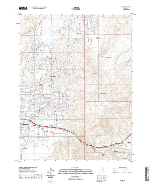 Vista Nevada US Topo Map Image