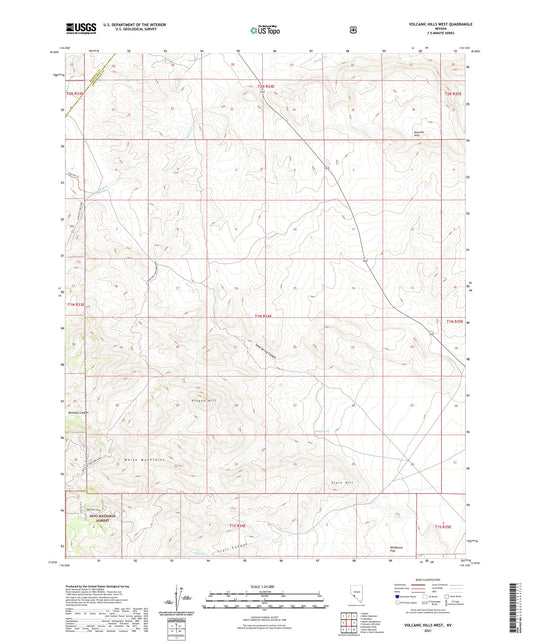 Volcanic Hills West Nevada US Topo Map Image