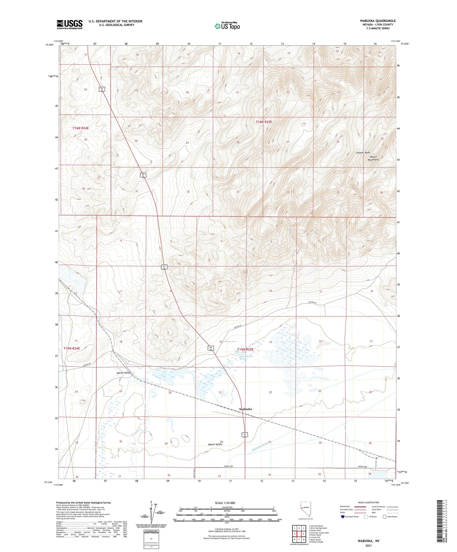 Wabuska Nevada US Topo Map Image