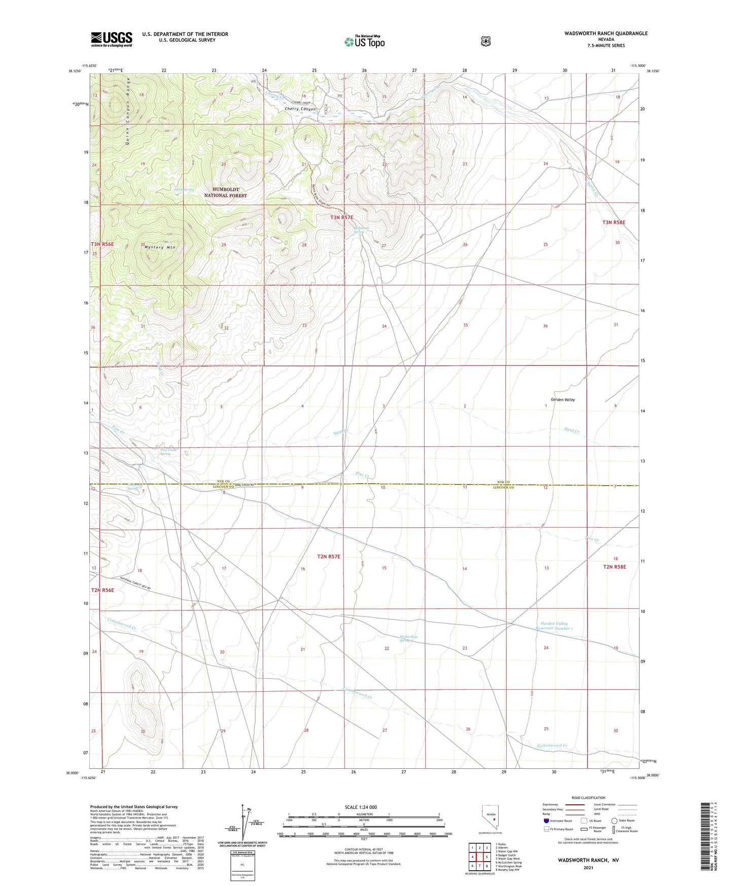 Wadsworth Ranch Nevada US Topo Map Image