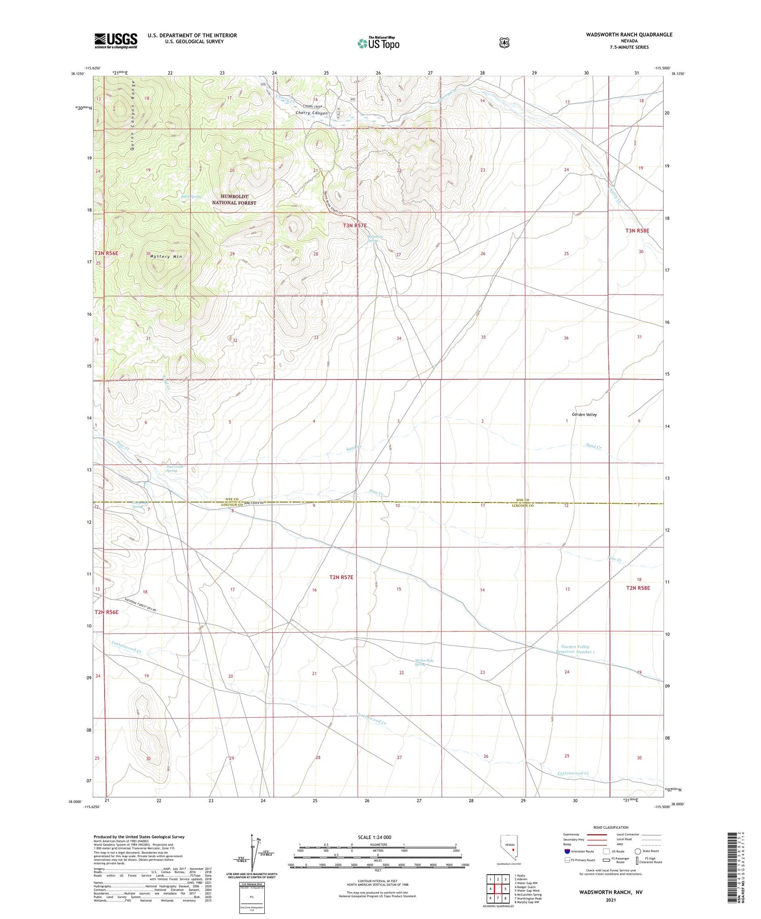 Wadsworth Ranch Nevada US Topo Map Image