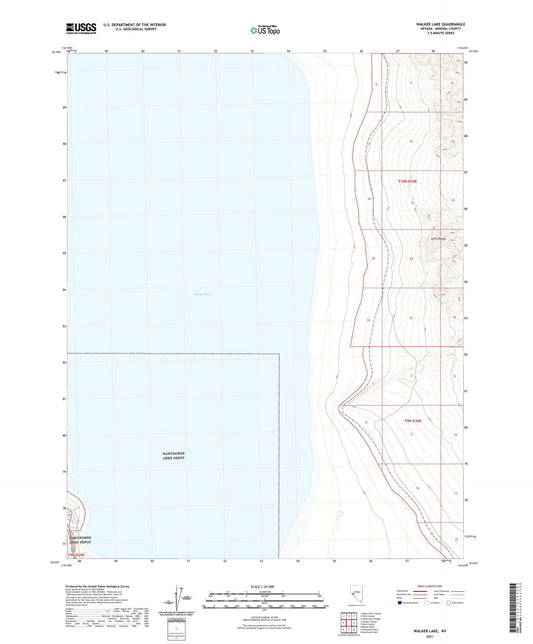 Walker Lake Nevada US Topo Map Image