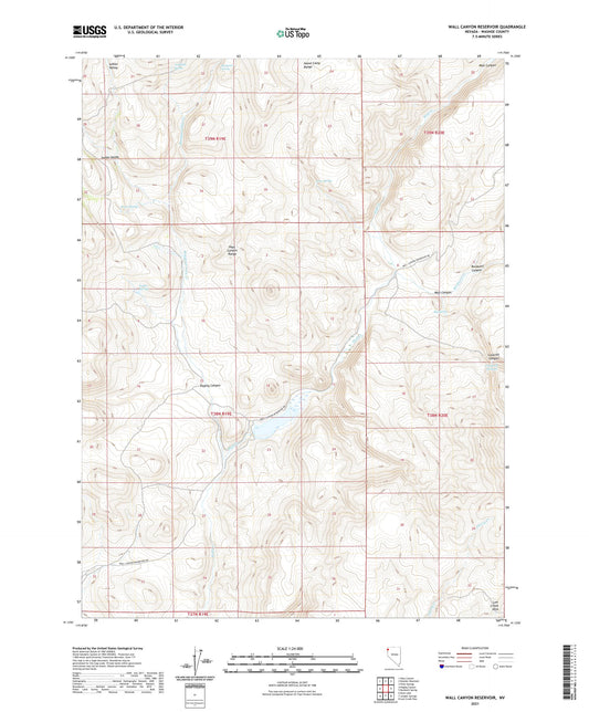 Wall Canyon Reservoir Nevada US Topo Map Image