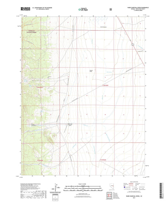 Ward Charcoal Ovens Nevada US Topo Map Image
