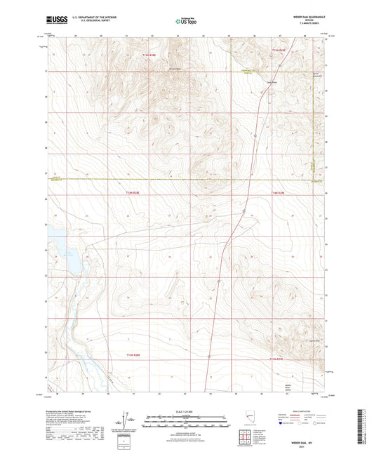 Weber Dam Nevada US Topo Map Image