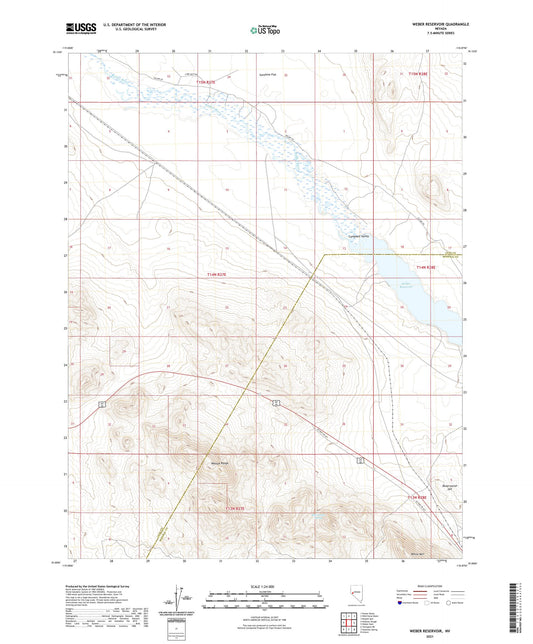 Weber Reservoir Nevada US Topo Map Image