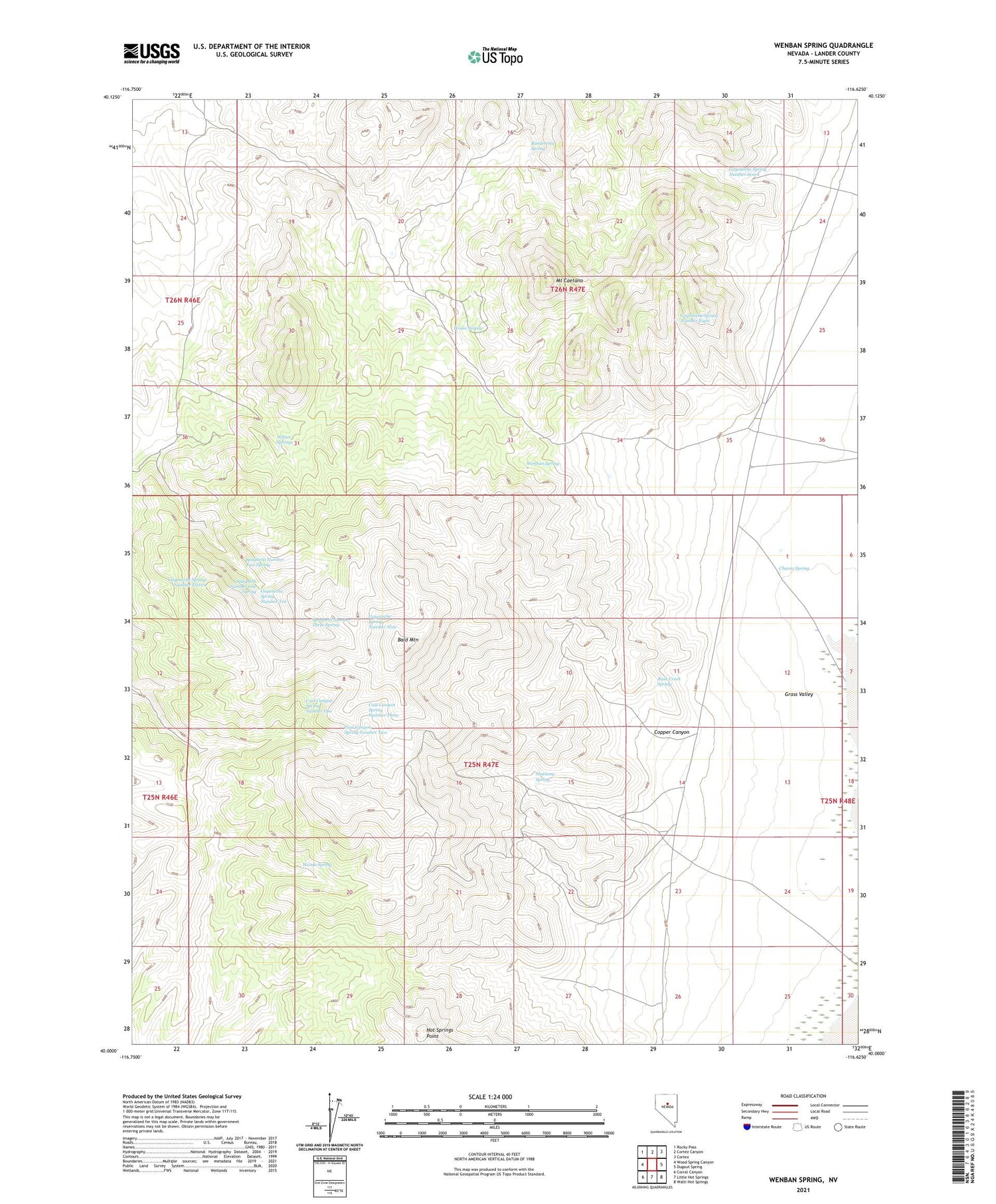 Wenban Spring Nevada US Topo Map Image