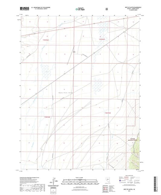 West of Austin Nevada US Topo Map Image