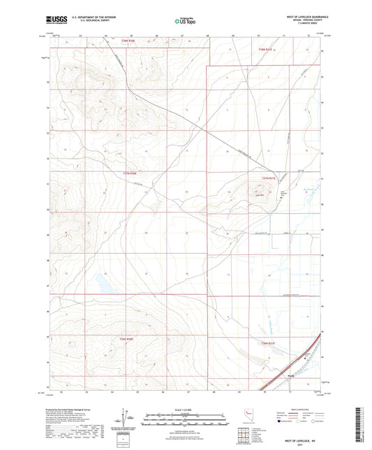 West of Lovelock Nevada US Topo Map Image