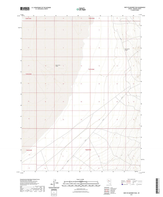 West of McKinney Pass Nevada US Topo Map Image