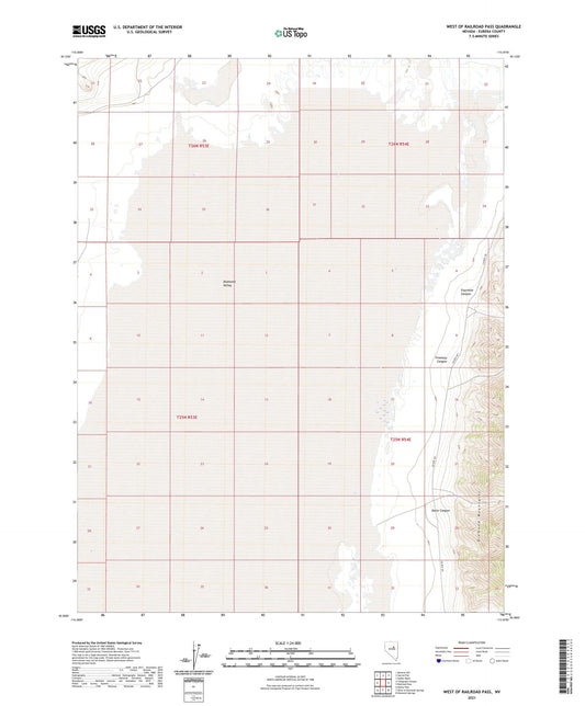 West of Railroad Pass Nevada US Topo Map Image
