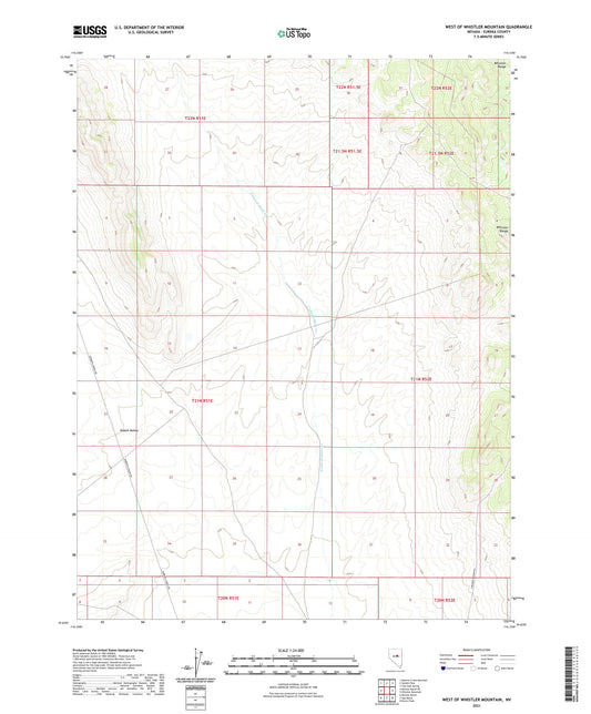 West of Whistler Mountain Nevada US Topo Map Image