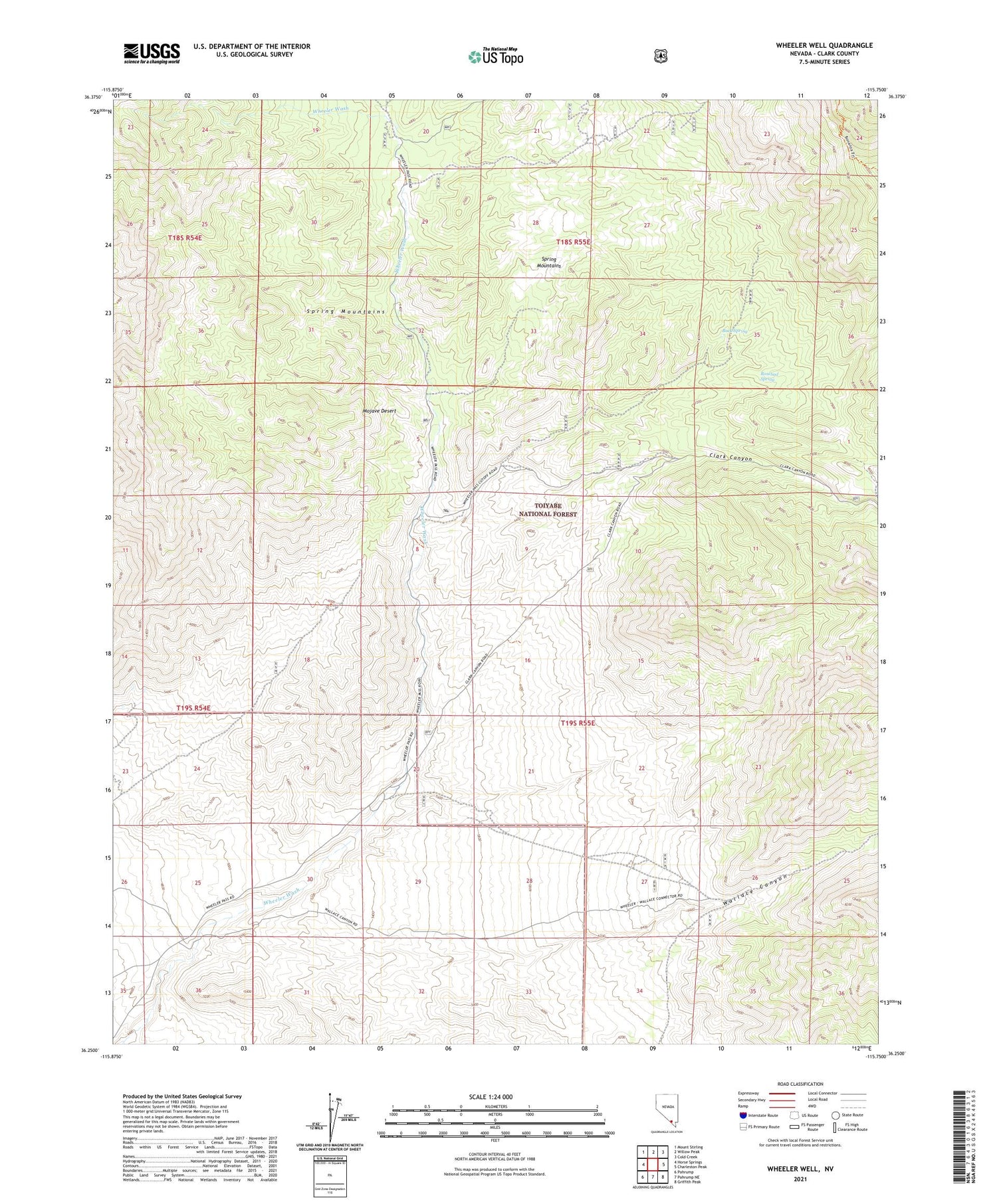Wheeler Well Nevada US Topo Map Image