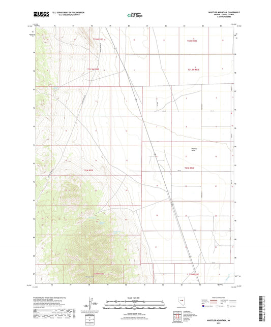 Whistler Mountain Nevada US Topo Map Image