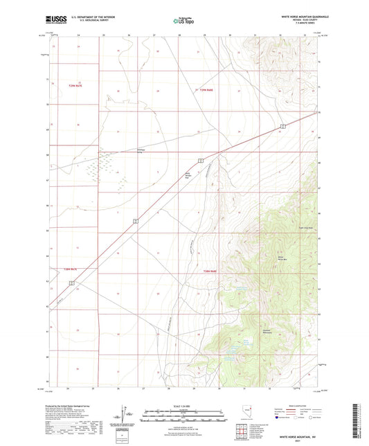 White Horse Mountain Nevada US Topo Map Image