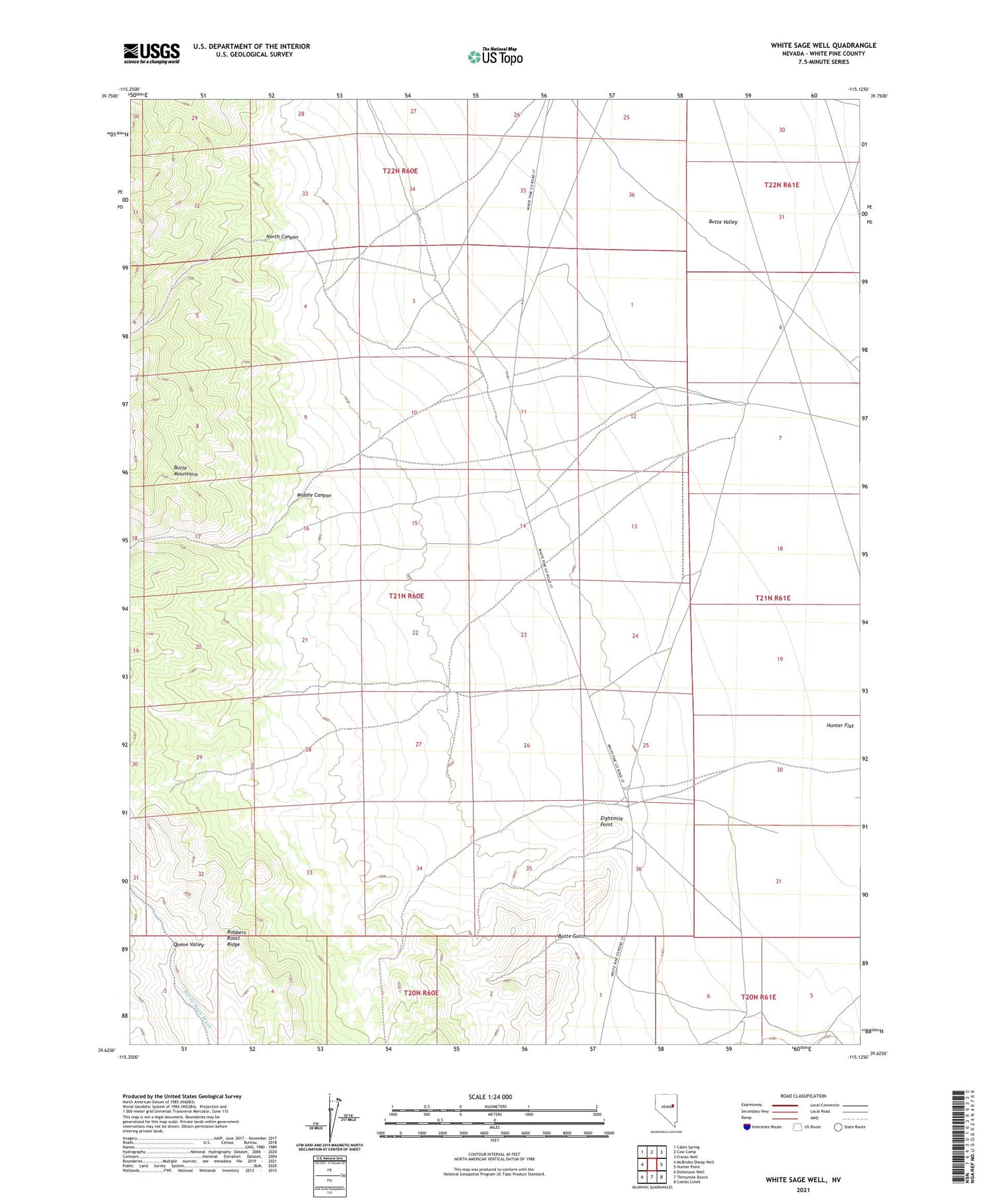 White Sage Well Nevada US Topo Map Image