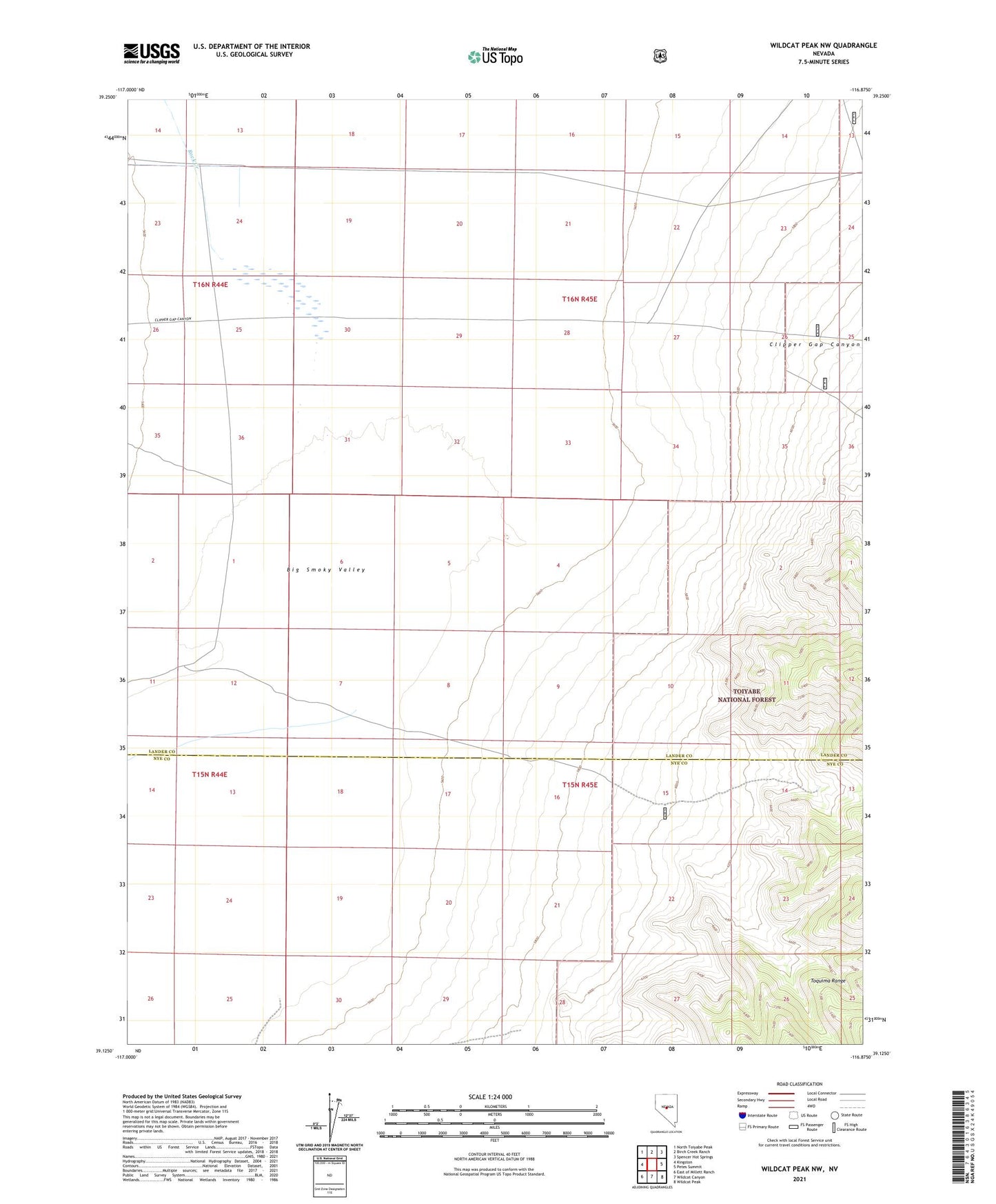 Wildcat Peak NW Nevada US Topo Map Image
