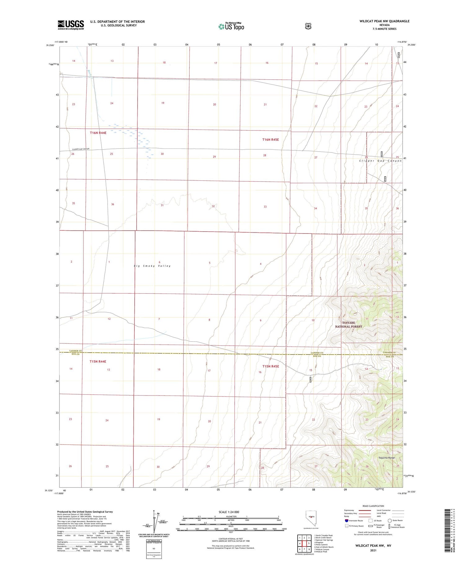 Wildcat Peak NW Nevada US Topo Map Image